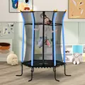 HOMCOM Kids Trampoline Mini Bouncer with Enclosure Safety Net For Ages 3-10 Years - Blue - 2
