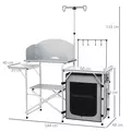 Outsunny Multi-Feature Folding Camping Kitchen, with Wind Shield - 3