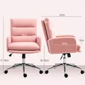 HOMCOM 91-99cm Sherpa Fleece Office Chair - Pink - 3