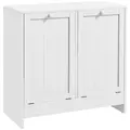 kleankin Double Hamper Laundry Storage Cabinet - White - 1