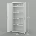 HOMCOM Five Shelf Lockable Steel Office Cabinet - White - 3