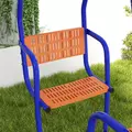 Outsunny Three-In-One Kids Metal Swing Set with Swing, Glider, Rocking Chair Swing, for Ages 3+ years - Orange and Blue - 9