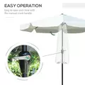 Outsunny 2.7m Patio Parasol Garden Umbrellas Outdoor Sun Shade Table Umbrella with Tilt, Crank, 8 Ribs, Ruffles, White - 5
