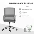 Vinsetto Ergonomic Desk Chair Mesh Office Chair with Adjustable Height Armrest and 360° Swivel Castor Wheels Grey - 6