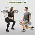 SPORTNOW 20kg 2-in-1 Barbell and Dumbbell Set, with Non-Slip Handle, for Weight Lifting, Training Home Gym - 4