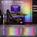 HOMCOM LED Floor Lamp, 360° RGB Detachable Corner Floor Lamp with App & Remote Control, Colour Changing Standing Lamp with Music Sync & Timing, for Living Room, Game Room, Dark Grey - 4