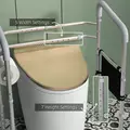HOMCOM Free Standing Toilet Frame, Height and Width Adjustable Toilet Safety Frame with Arms, 2 Additional Suction Cups, Storage for Elderly, Disabled, Handrail Grab Bar, 136kg Weight Capacity - 4