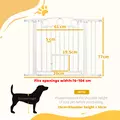 PawHut 77cm Tall Dog Gate with Cat Door, 7cm and 14cm Extensions, for Stairs, Doorways, 76-104cm Width - 3