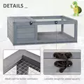 PawHut Tortoise House, Small Reptile Wooden House, with Mesh Roofs, Side Panels, for Turtles, Lizards, Geckos and Snakes - 6