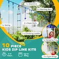 AIYAPLAY 10-Piece Zip Line Kit for Kids with 10m Slackline, Monkey Bars, Swing, Climbing Ladder, Hanging Tray, Metal Rings - 4