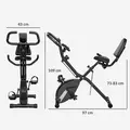 SPORTNOW Five-in-one Foldable Exercise Bike, Stationary Bike with Arm Workout Bands, LDC Monitor, Phone Holder, Black - 3