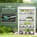 Outsunny Four-Tier Mini Greenhouse - Grey/White - 5