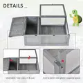PawHut Tortoise House, Small Reptile Wooden House, with Mesh Roofs, Side Panels, for Turtles, Lizards, Geckos and Snakes - 5