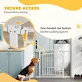 PawHut 77cm Tall Dog Gate with Cat Door, 7cm and 14cm Extensions, for Stairs, Doorways, 76-104cm Width - 6