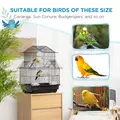 PawHut Metal Bird Cage with Plastic Swing Perch Food Container Tray Handle for Finch Canary Budgie 43.5 x 33 x 63 cm, Black - 7