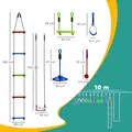 AIYAPLAY 10-Piece Zip Line Kit for Kids with 10m Slackline, Monkey Bars, Swing, Climbing Ladder, Hanging Tray, Metal Rings - 3