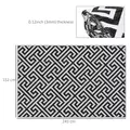 Outsunny 152 x 243 cm(5x 8ft) Outdoor Rug Reversible Mat Plastic Straw Rug Portable RV Camping Mat for Garden Deck Picnic Indoor, Black & White - 3