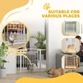 PawHut 77cm Tall Dog Gate with Cat Door, 7cm and 14cm Extensions, for Stairs, Doorways, 76-104cm Width - 8