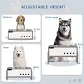 PawHut 3 Height Adjustable Raised Dog Bowls, Dog Feeding Storage Station w/ Slow Feeder Mat, 2 Stainless Steel Bowls - 6