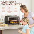 HOMCOM 36L Small Oven with 2 Hot Plates, Countertop Toaster Oven, Grill, Roast, Bake, Boil, with Timer, Adjustable Temperature, Electric Oven with Baking Tray, Grill Rack, Crumb Tray, 2600W, Black - 9