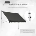 Outsunny 3x1.5m  Adjustable Outdoor Aluminium Frame Awning Grey - 7