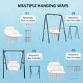 Outsunny Hanging Chair Outdoor Hammock Chair with Soft Cushion, Cotton Rope Boho Style Swing Chair, Hanging Garden Swing Seat for Indoor Outdoor, Cream White - 7