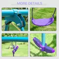 Outsunny Metal Swing Set, with Seesaw, Adjustable Height, for Ages 3+ Years, Purple - 7
