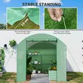 Outsunny 9.8 x 6.6ft Walk-In Polytunnel Greenhouse - Green - 8