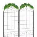 Outsunny Metal Trellis Set of 2, Garden Trellis for Climbing Plants Support Frames, Floral Design - 7