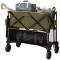 Outsunny Double Decker Folding Festival Trolley on Wheels, 200KG & 350L Capacity Collapsible Wagon Festival Trolley Cart with 134cm Extended for Camping Sports Shopping Garden and Beach, Grey - 1
