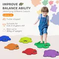 AIYAPLAY 6-Piece Balance Stepping Stones with Non-Slip Edge, Indoor Outdoor Obstacle Courses for Ages 3-8 Years, Multicoloured - 4