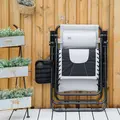 Outsunny Zero Gravity Lounger Chair, Folding Reclining Patio Chair with Padded Seat, Cup Holder, Soft Cushion and Headrest for Poolside, Camping, Light Grey - 8
