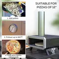 Outsunny Portable Wood Pellet Pizza Oven with 12" / 30cm Rotating Pizza Stone, Peel and Cover, Wood Fired Pizza Maker with Thermometer for Outdoor Garden Cooking - 4
