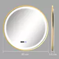 HOMCOM 60cm Anti-Fog LED Bathroom Mirror - Gold Tone - 3