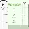 Outsunny Metal Trellis Set of 2, Garden Trellis for Climbing Plants Support Frames, Floral Design - 6