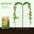 Outsunny Metal Trellis Set of 2, Garden Trellis for Climbing Plants Support Frames, Floral Design - 5