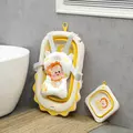 AIYAPLAY Foldable Baby Bath Tub Set with Bath Cushion, Wash Basin, Non-Slip Stand, Bottom, Yellow - 9