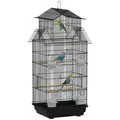 PawHut Metal Bird Cage with Plastic Swing, Perch, Food Container, Tray, Handle, for Finches, Canaries, 43 x 32.5 x 104cm - 1