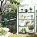 Outsunny Four-Tier Mini Greenhouse - Green/White - 5