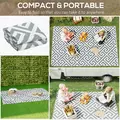 Outsunny Outdoor Rug Reversible Mat Plastic Straw Rug Portable RV Camping Mat for Garden Picnic Indoor, 152x243cm, Light Grey - 4