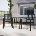 Outsunny 3 Piece Patio Bistro Set with Plastic Top, 2 Stackable Chairs, Galvanised Steel Frame, Grey - 8