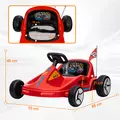 AIYAPLAY 6V Electric Go Kart for Kids with Music, Light, Horn, for 3-5 Years, Red - 3