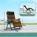 Outsunny Set of Two Reclining Sun Loungers, with Cushion - Brown - 3