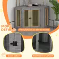 PawHut 2 in 1 Dog Crate Furniture Side Table, with Cushion, 104 x 55 x 63cm - Grey - 6