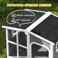 PawHut Wooden Dog Kennel with Removable Floor, Asphalt and Openable Roof, Giant Window for Large Dogs, Charcoal Grey - 7