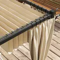 Outsunny 3 x 3(m) Retractable Pergola, Garden Gazebo Shelter with Curtains, for Grill, Patio, Deck, Beige - 7
