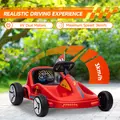 AIYAPLAY 6V Electric Go Kart for Kids with Music, Light, Horn, for 3-5 Years, Red - 4