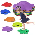 AIYAPLAY 6-Piece Balance Stepping Stones with Non-Slip Edge, Indoor Outdoor Obstacle Courses for Ages 3-8 Years, Multicoloured - 1