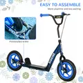 AIYAPLAY Kids Scooter with Adjustable Handlebar, Children's Kick Scooter with Non-slip Footplate, Rear Brake, Kickstand, Blue - 5