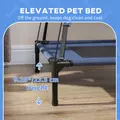 PawHut Raised Dog Bed Waterproof Elevated Pet Cot with Breathable Mesh UV Protection Canopy Blue, for XL Dogs, 122 x 92 x 108cm - 7